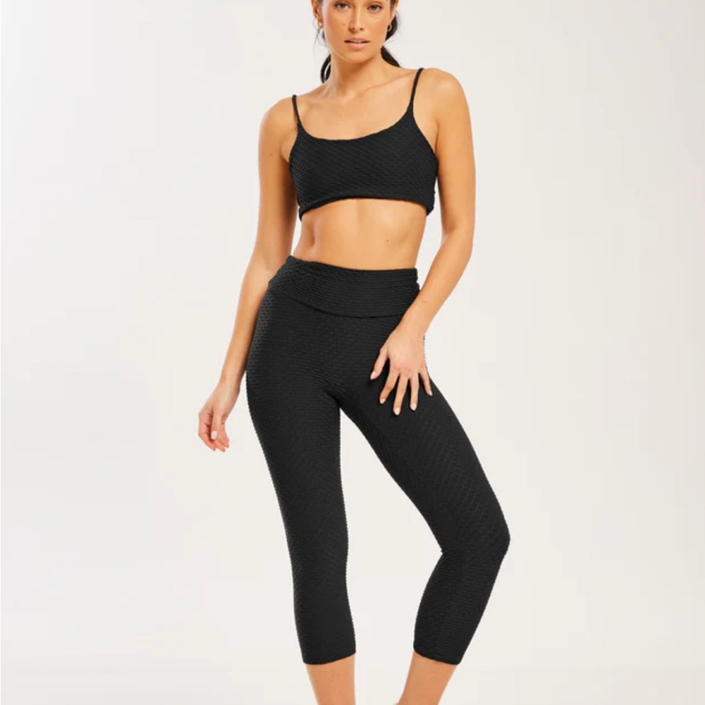 Booty By Brabants Black croco skin seamless cropped leggings
